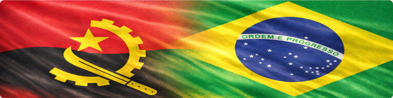Bandeiras de Angola e Brasil